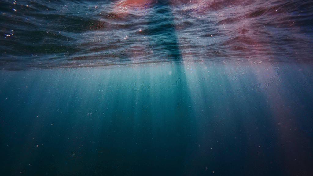 Vipassana meditation vs natural meditation. Quiet sea.