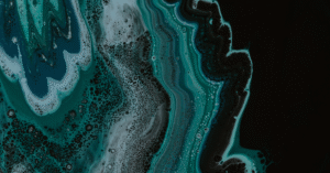 Meditation for feeling not good enough. Dark green waves pattern.